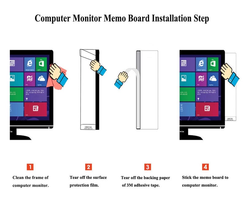 LRZCGB Acrylic Monitor Sticky Note Holder, Transparent Message Board Reminder for Computer Screen (Left) - Image 4